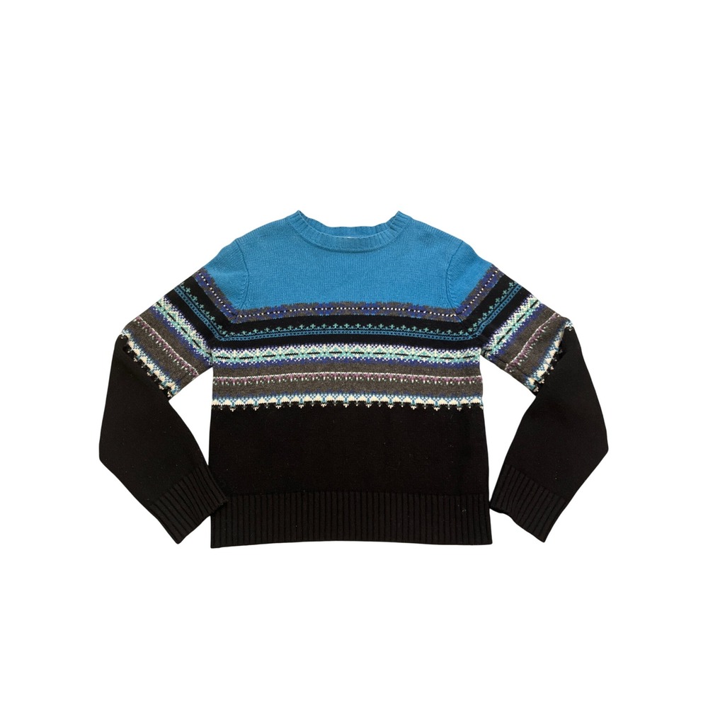 VTG St. John's Bay Sweater Woman's Size M Lambswool Blend Fair Isle Knit Classic